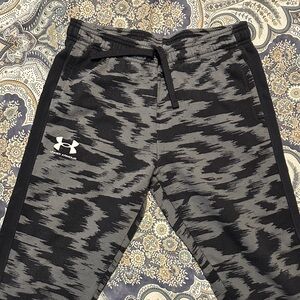Under Armour Kids' Black and Gray Patterned Joggers